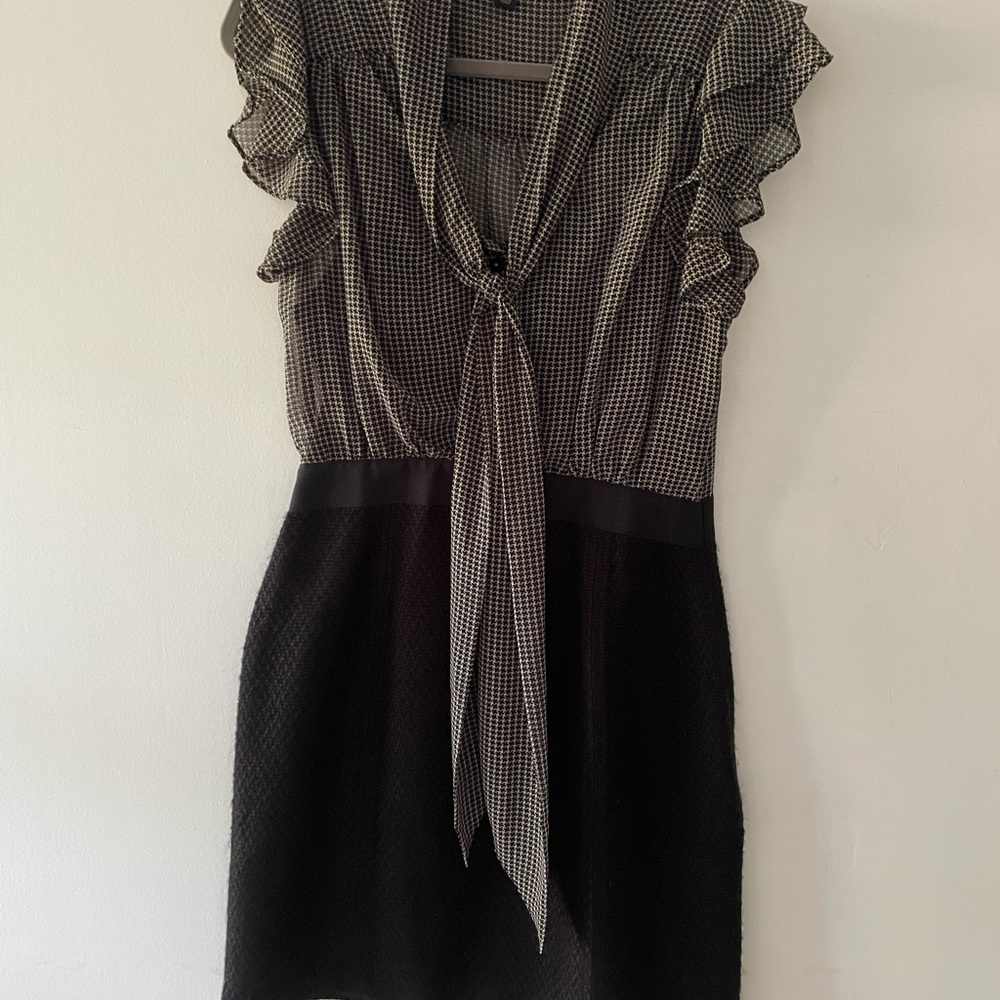 Banana Republic Black and White Gingham Mini Dress